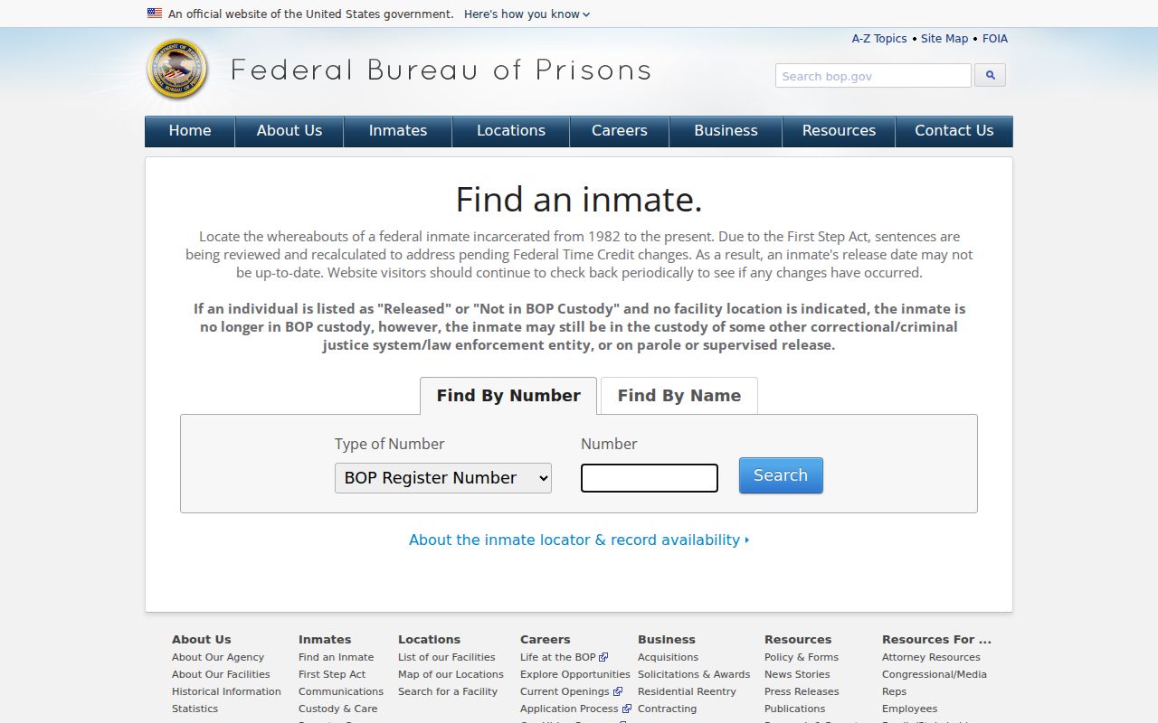 Federal inmate locator for a Mingo County criminal records search